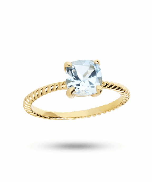 CARRÉ GEM CANDY SØLV FORGYLDT RING - FR 4303 BT