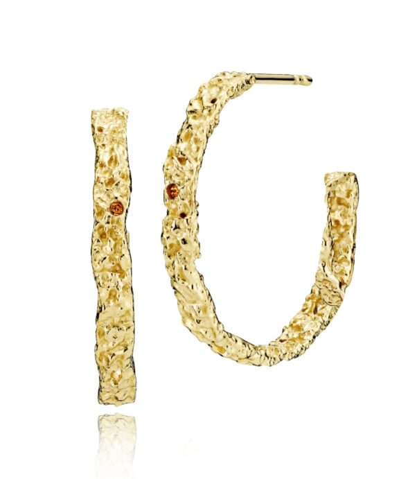 SISTIE SILKE CREOLER SØLV FORGYLDT - Z1106GS