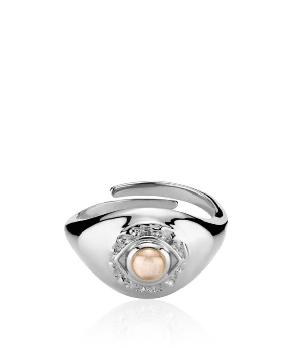 SISTIE HANNA MARTINE SØLV RING MED PEACH MÅNESTEN - Z4035SWSPEACHMOONSTONE