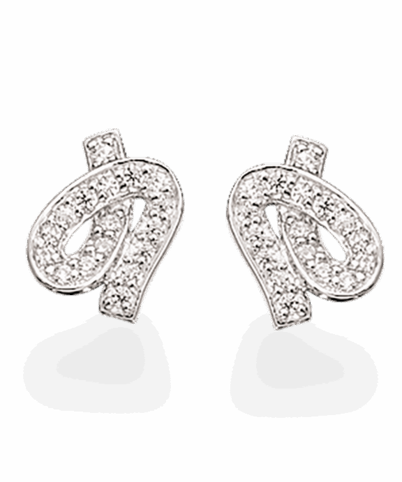 SCROUPELS SØLV ØRERINGE MED SYNTETISK ZIRONIA - 146032