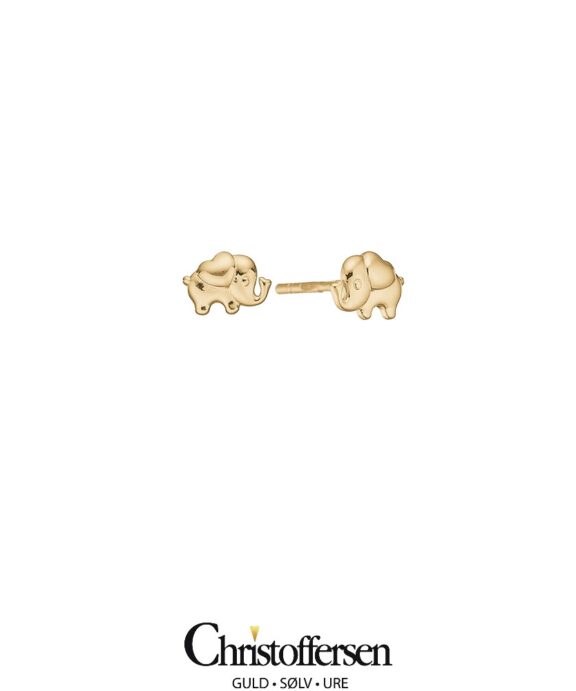 AAGAARD ELEFANT ØRERINGE SØLV FORGYLDT - 1671-K-G30