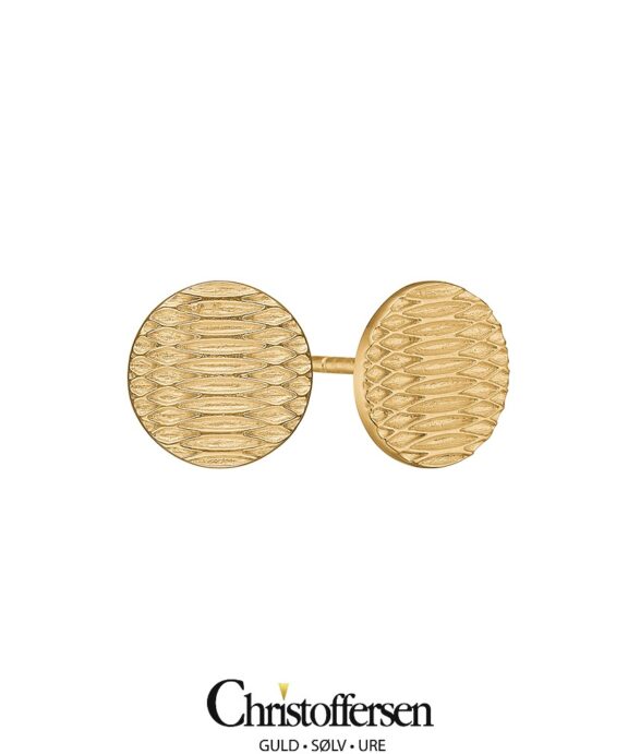 AAGAARD ØRERINGE SØLV FORGYLDT MED ZIG ZAG MØNSTER - 1671-KZ-G01