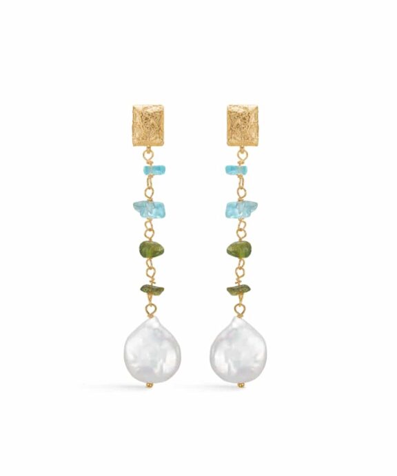 STUDIO Z TWILIGHT ØRERINGE SØLV FORGYLDT MED BAROK PERLE - 8216442