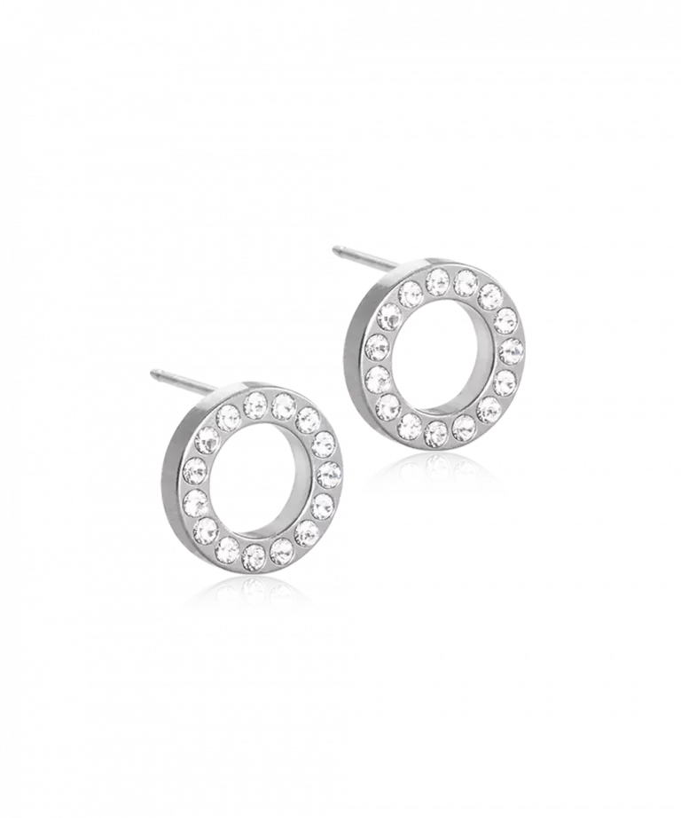 BLOMDAHL ØRERINGE TITANIUM BRILLIANCE PUCK HOLLOW - 15-12191-01