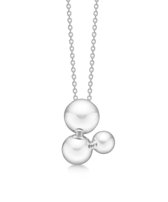 RANDERS SØLV HALSKÆDE MED KUGLER I SØLV - 240910K