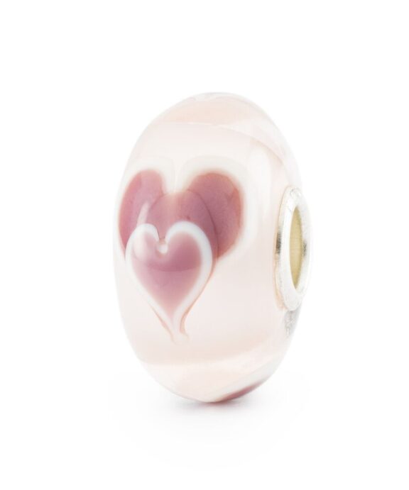 TROLLBEADS 'VALENTINES HJERTE' GLAS KUGLE - TGLBE-20315