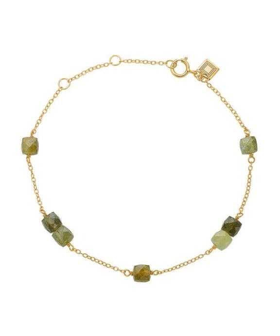 CARRÉ GEM CANDY SØLV FORGYLDT ARMBÅND MED GRANAT - FB 4343 GG 16+1,5+1,5