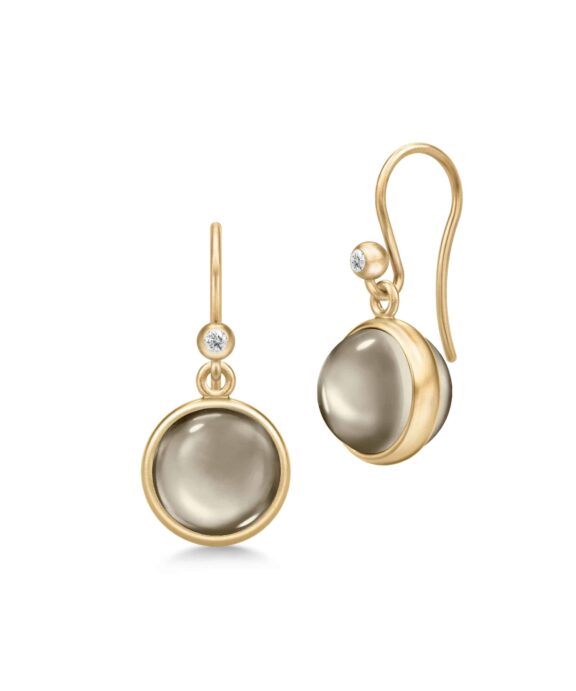 JULIE SANDLAU PRIME ØRERINGE SØLV FORGYLDT RØGFARVET KRYSTAL - HKS181GDSMCRCZ