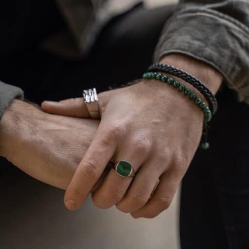SON OF NOA HERRE RING SØLV MED MALAKIT- 106700509 - Image 2