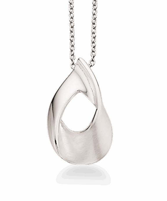 SCROUPLES SØLV HALSKÆDE OVAL MAT OG BLANK - 235562