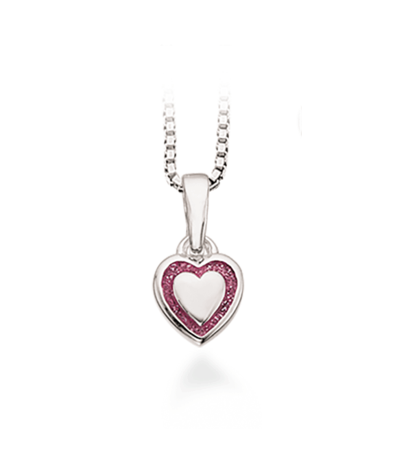 SCROUPLES SØLV HALSKÆDE MED RØDT HJERTE - 235692