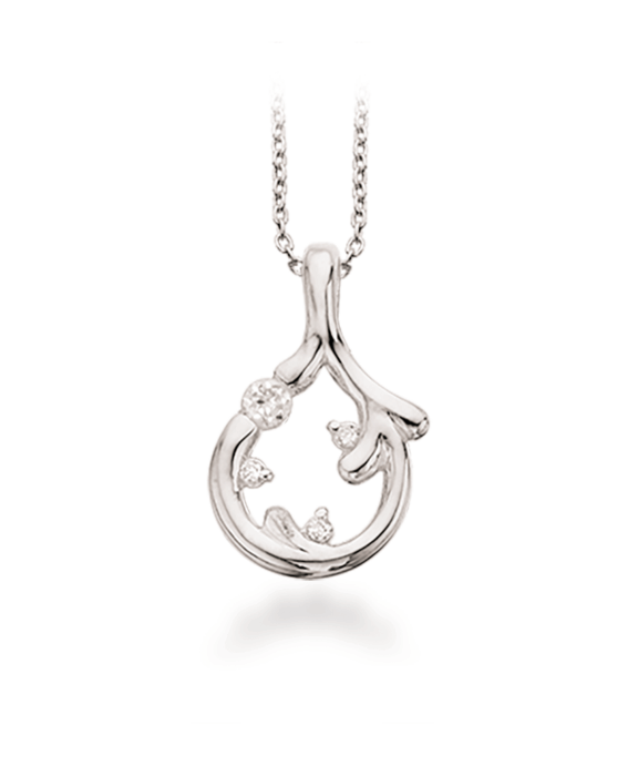 SCROUPLES SØLV VEDHÆNG NATURINSPIRERET MED KÆDE - 236062