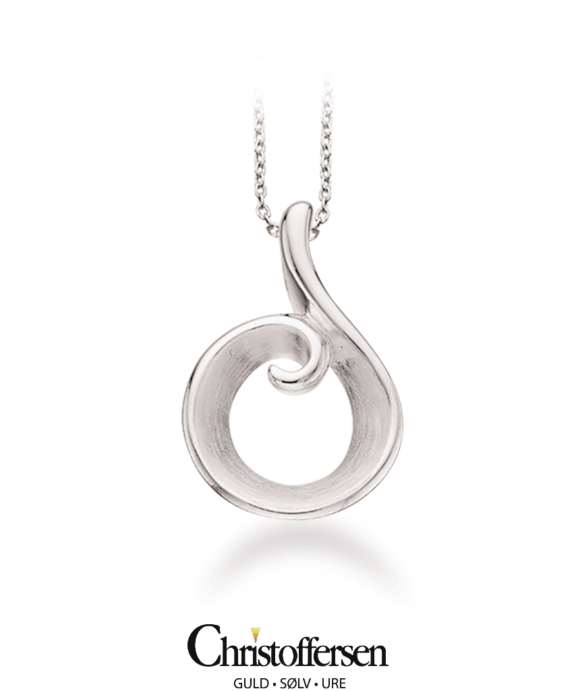 SCROUPLES SØLV VEDHÆNG MAT OG BLANK MED KÆDE - 236082