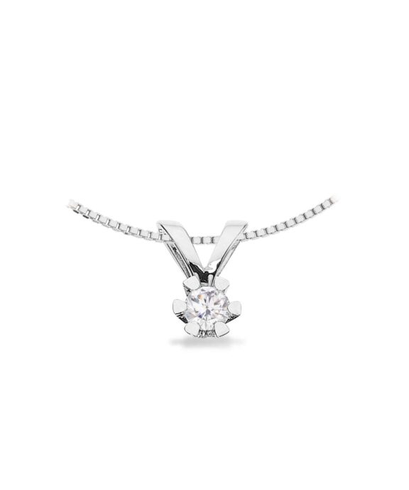 SCROUPLES VIDA VEDHÆNG 8 KARAT HVIDGULD MED BRILLANT PÅ 0,10 CARAT - 2814,10