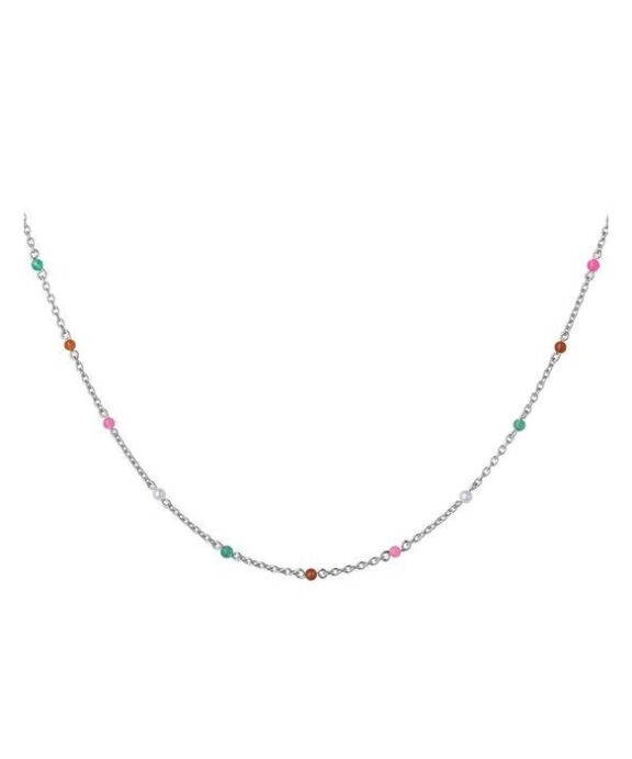 BYBIEHL HALSKÆDE SØLV SCARLETT COLORS - 3-3401m-r