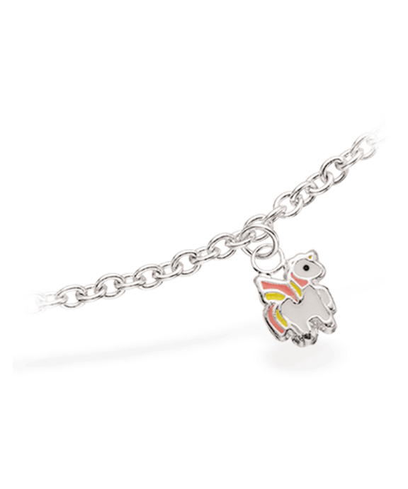 SCROUPLES GIRLS SØLV BØRNEARMBÅND MED ENHJØRNING EMALJE - 672062