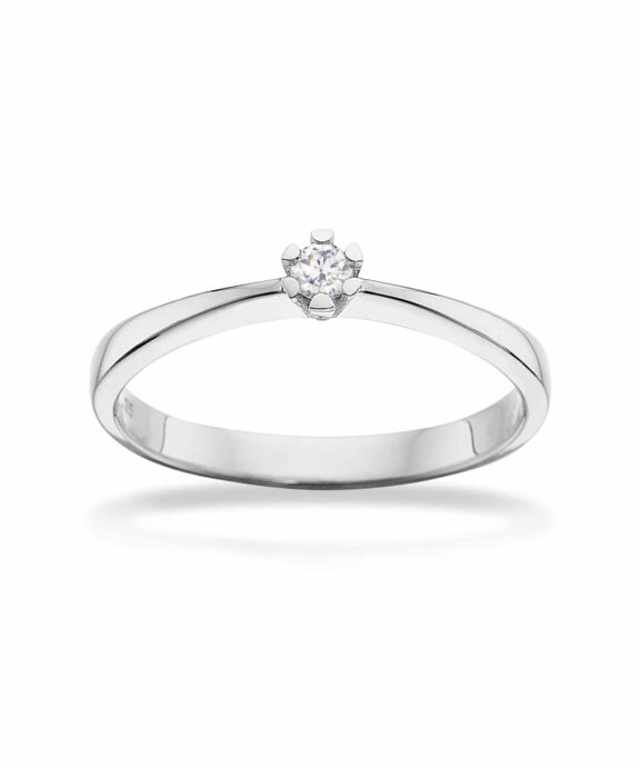 SCROUPLES VIDA RING 8 KARAT HVIDGULD MED BRILLANT 0,05 CARAT - 7814,05
