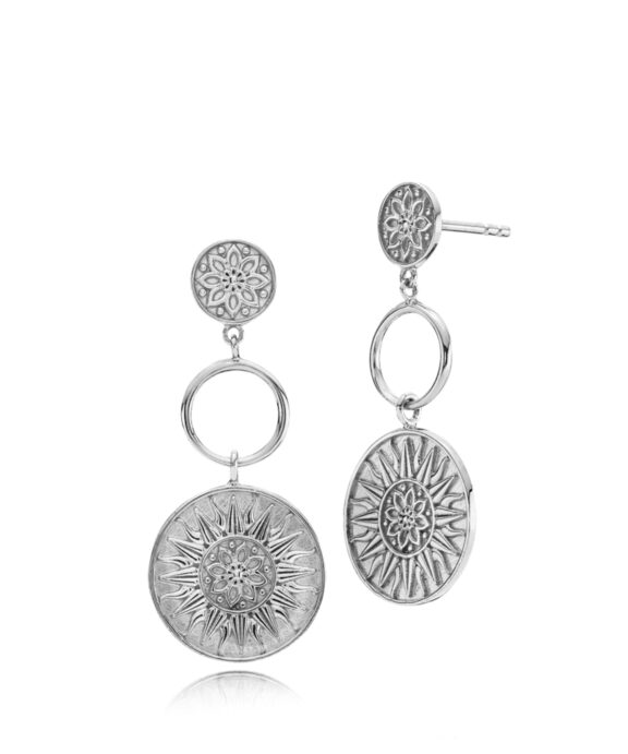 IZABEL CAMILLE FRIDA SØLV ØRERINGE MED MØNSTER - A1728SWS