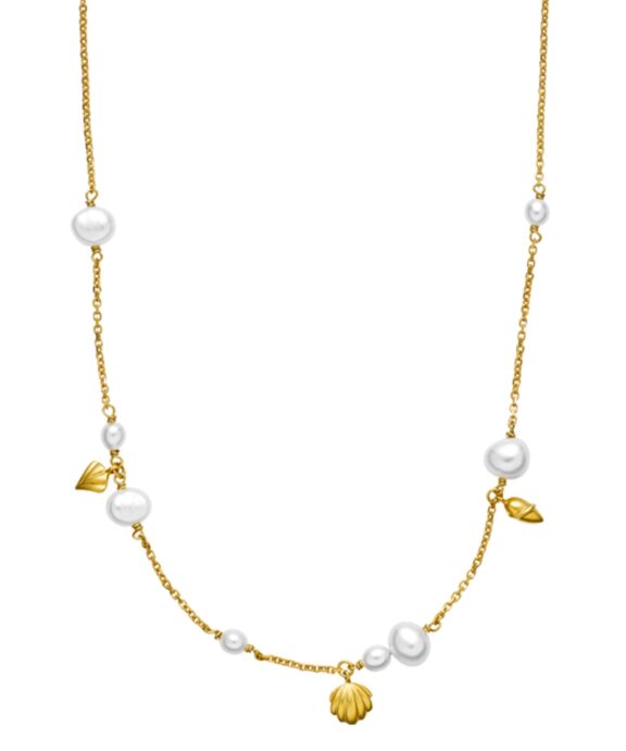 IZABEL CAMILLE ISABELLA SØLV FORGYLDT HALSKÆDE PERLE - A1748GWHITE