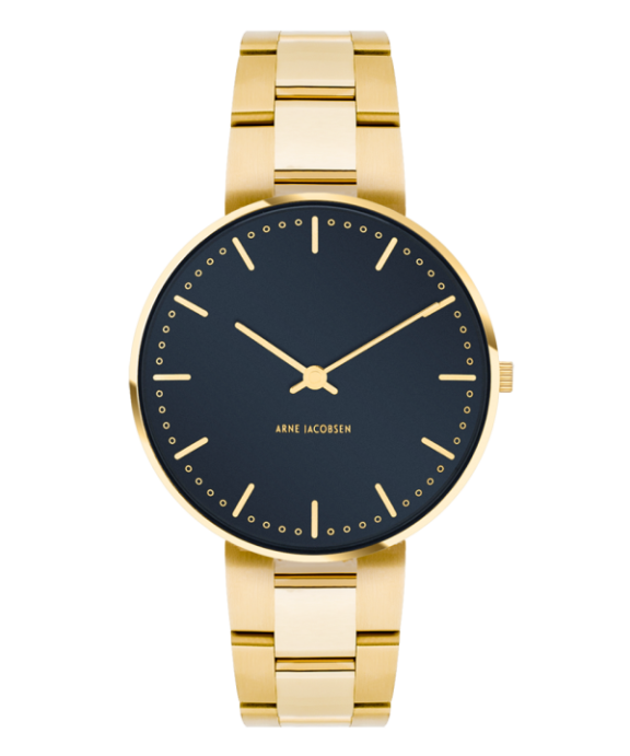 ARNE JACOBSEN CITYHALL UR FORGYLDT OXFORD BLUE 34MM -53207-1629
