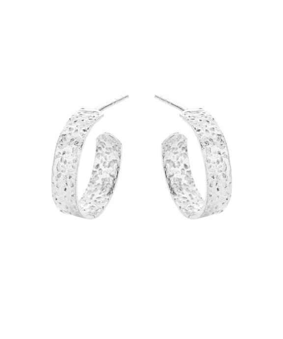 SUSANNE FRIIS BJØRNER ØRERINGE CREOLER RÅ OVERFLADE 15MM/4MM - 5623-1