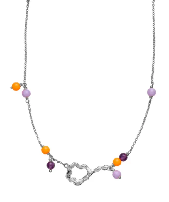 SISTIE BY LÆRKE BENTSEN SØLV HALSKÆDE MED AMETHYST - Z2028SWS