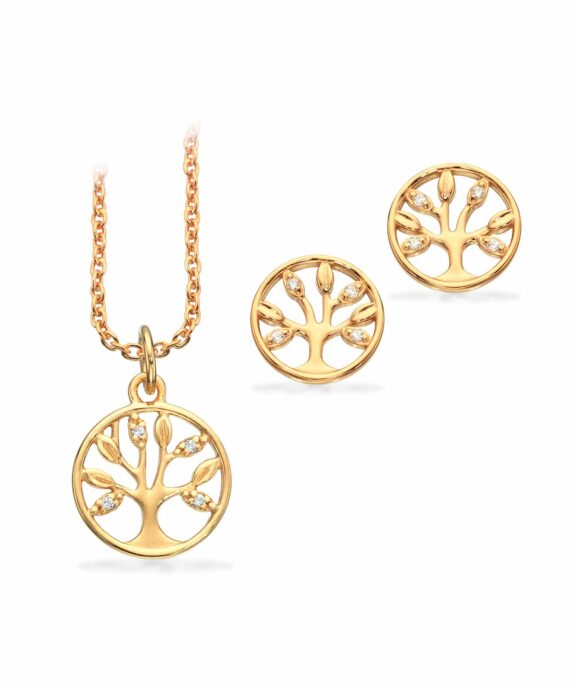 SCROUPLES PIXEL SØLV FORGYLDT SÆT LIVETS TRÆ - PX1100