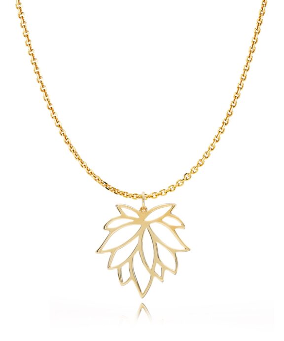 IZABEL CAMILLE MIE MOLTKE SØLV FORGYLDT HALSKÆDE MED LOTUS -S20440GS80