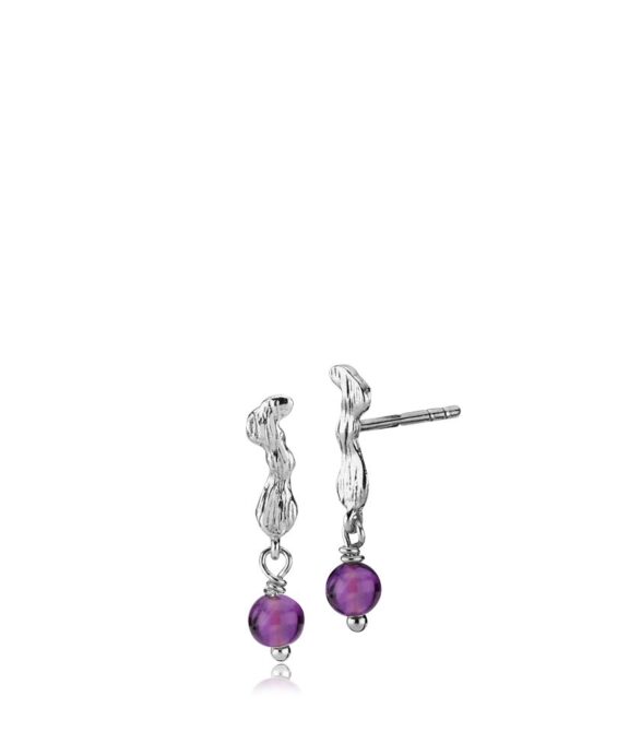 SISTIE X LÆRKE BENTSEN SØLV ØRERINGE MED AMETYST - Z1132SWSAMETHYST