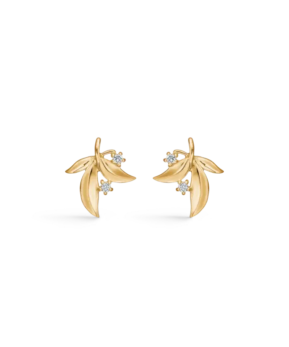 MADS Z OLIVE LOVE 14 KARAT GULD ØRERINGE M. 0,06 CT W/SI -  1511104