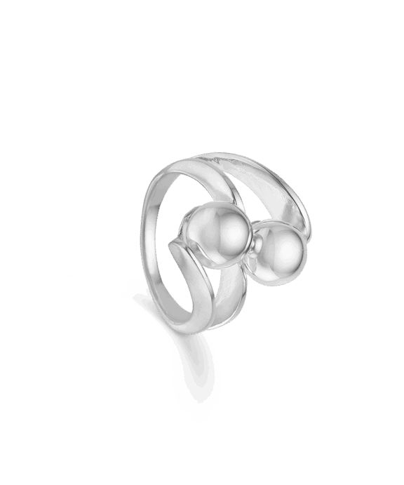 RANDERS SØLV RING I SØLV MED KUGLER - 241008