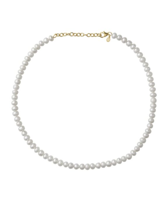 BYBIEHL PEARL SØLV FORGYLDT PERLE HALSKÆDE - 3-1508-GP