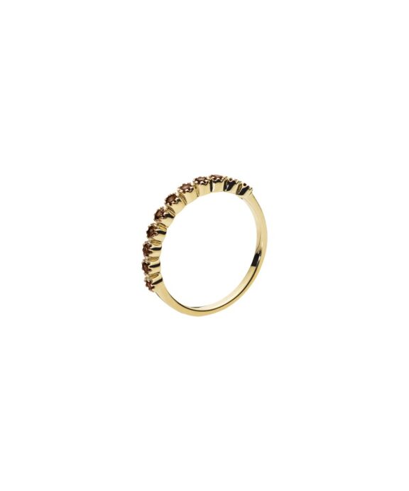 LUND COPENHAGEN ALLIANCE RING I 8 KARAT GULD MED 11X1,75MM RØGKVARTS - 307783-05