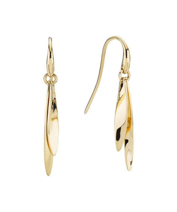 LUND COPENHAGEN ØREHÆNGER I 8 KARAT MED 2 BLADE - 3091039-2