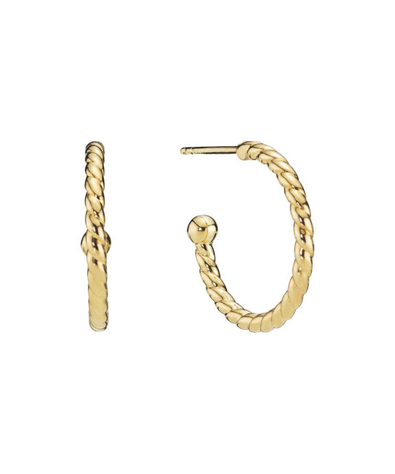 LUND COPEHAGEN SØLV FORGYLDT ØRERINGE HALV CREOL SNOET - 3091219-4