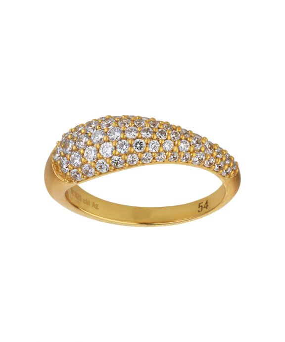 BYBIEHL RING SØLV FORGYLDT OCEAN FLOW - 5-4202a-GP