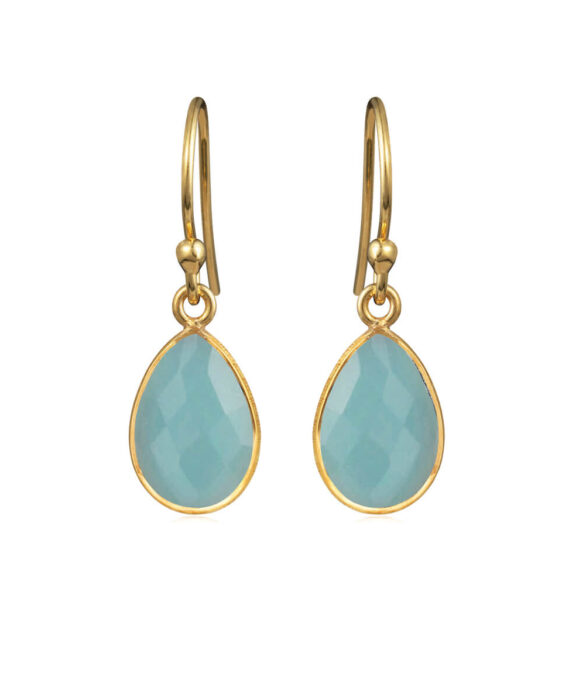 SUSANNE FRIIS BJØRNER ØRERINGE SØLV FORGYLDT HOOK MED BLÅ KRYSTAL - 4068-2-111