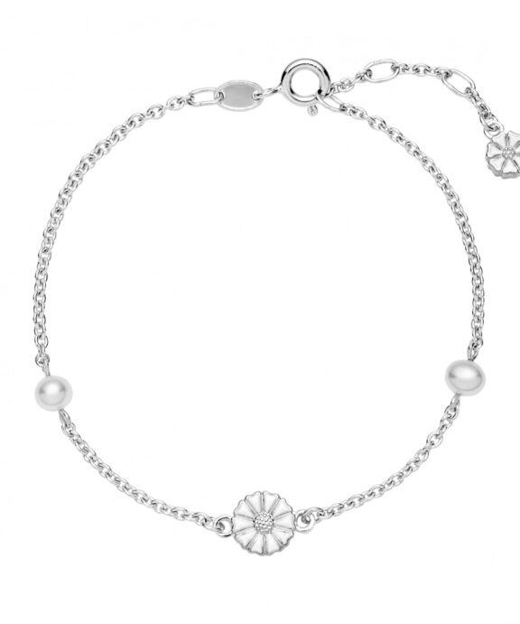 LUND COPENHARGEN MARGUERIT ARMBÅND I SØLV MED TO PERLER; 9015039-33-H