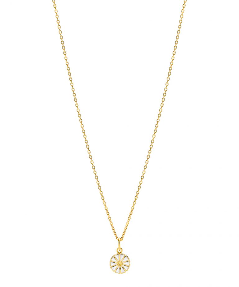 LUND COPENHAGEN SØLV FORGYLDT HALSKÆDE MARGUERIT 9 MM - 90200938-M