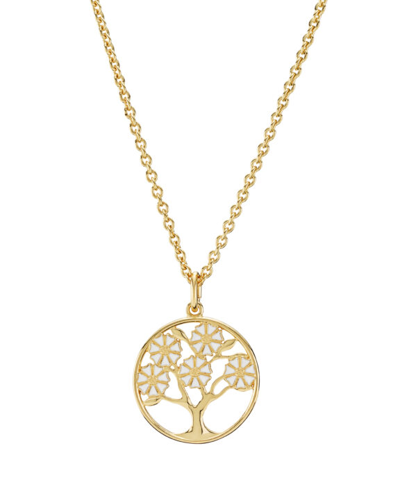 LUND COPENHAGEN SØLV FORGYLDT HALSKÆDE LIVETS TRÆ 5MM - 9025052-M