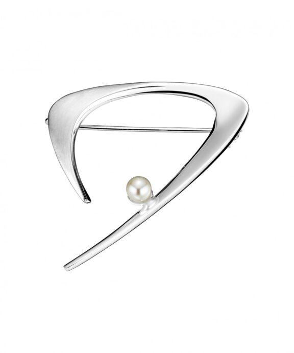 LUND COPENHAGEN SØLV BROCHE MED EN FERSKVANDSPERLE PÅ 5,5MM - 9041134-33