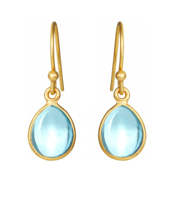 SUSANNE FRIIS BJØRNER ØRERINGE SØLVFORGYLDT MED SYNTETISK TOPAS - 5249-2-186