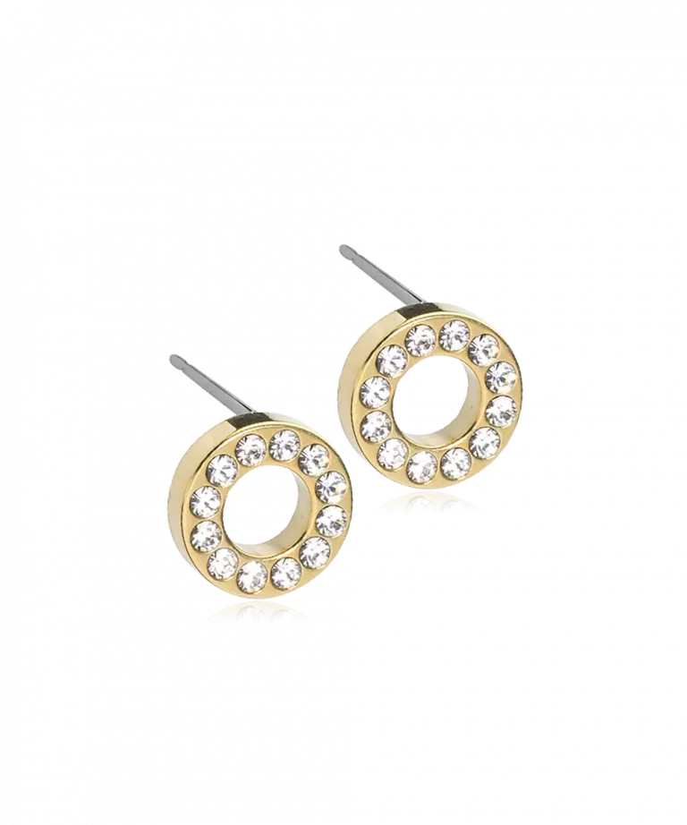 BLOMDAHL ØRERINGE TITANIUM BRILLIANCE PUCK CRYSTAL - 15-13190-01