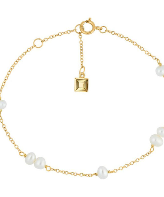 CARRÈ PEARL JAM SØLV FORGYLDT ARMBÅND PERLE - FB 4316 BI 16+1,5+1,5