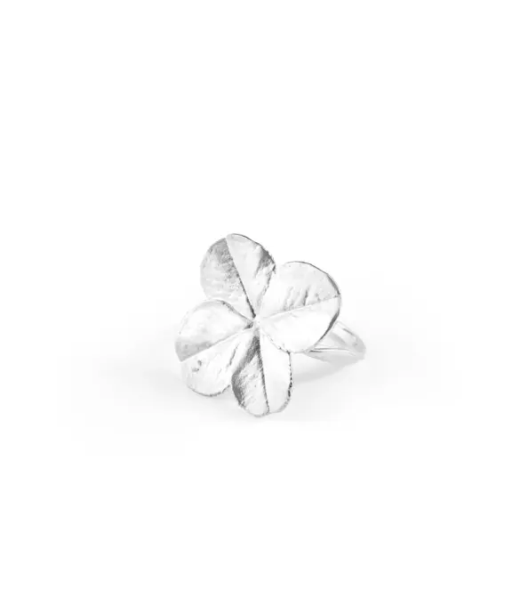 FLORA DANICA FIRKLØVER SØLV RING - FLC-StRi-S