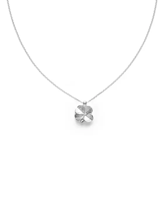 FLORA DANICA FIRKLØVER SØLV HALSKÆDE MAT - FLC-Ne-S