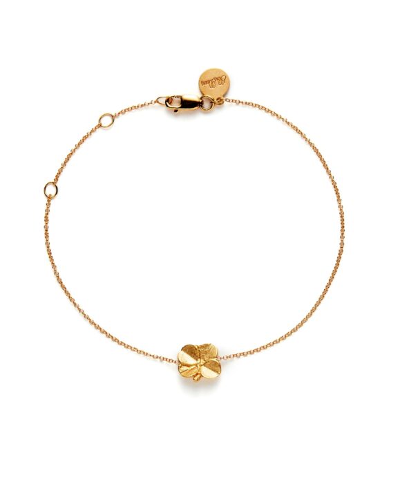 FLORA DANICA FIRKLØVER SØLV FORGYLDT ARMBÅND - FLC-BR-G