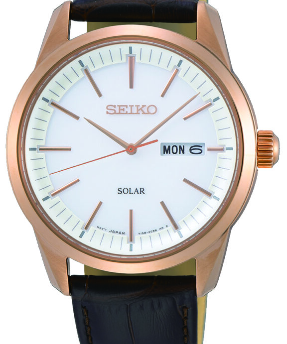 SEIKO SOLAR UR HERRE ROSA FARVET - SNE530P1