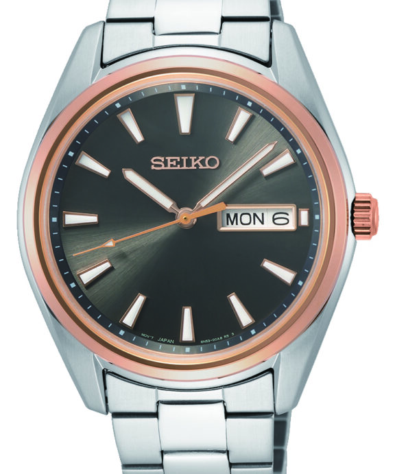 SEIKO UR HERRE MIX LÆNKE MED DATO - SUR344P1