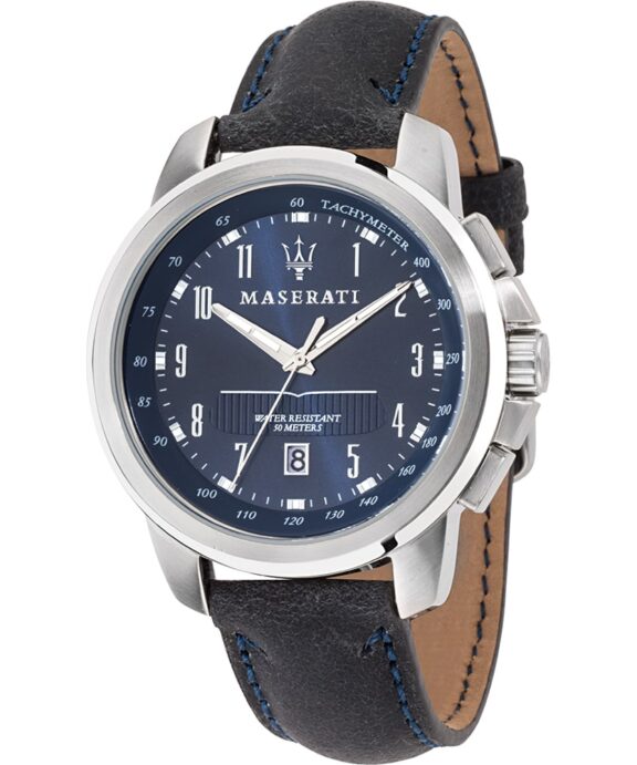 MASERATI UR SUCCESSO STÅL BLÅ REM - R8851121003